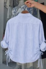 Premium Ladies Shirt with inner (Logo Printed) - Sky Blue - Image 2