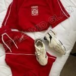 Baggy Drop Shoulder Tracksuit Set (Red)
