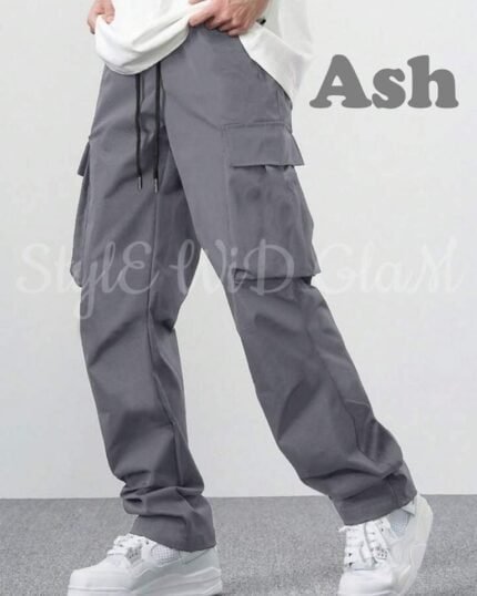 Man’s Premium Baggy Cargo Trouser Pant (Ash)