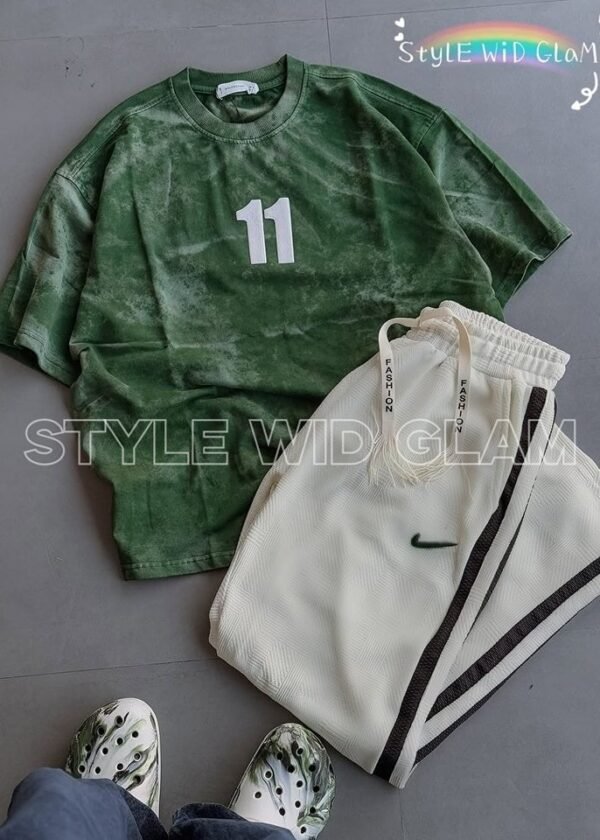 Oversized Streetwear Duo Sets ✅  (Green and Cream White Combo)