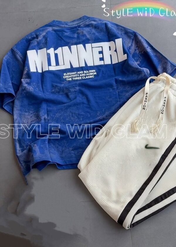 Oversized Streetwear Duo Sets ✅  (Blue and Cream White Combo)