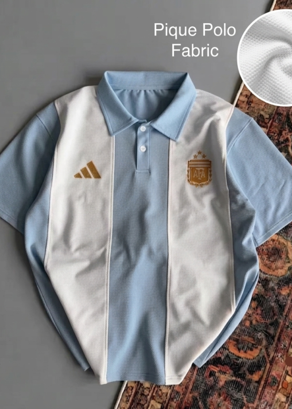 Argentina Short Sleeve Polo Football Shirt - Regular Fit (Logo printed)
