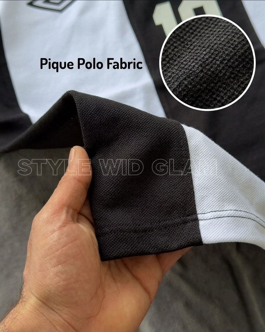 Argentina Short Sleeve Polo Premium Football Soccer Shirt (White and Black) (Logo printed) - Image 2