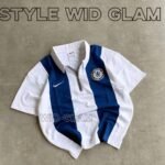 Chelsea Short Sleeve Polo Premium Football Soccer Shirt  (Navy and White) (Logo printed)