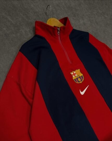 Barcelona Short Sleeve Polo Premium Football Soccer Shirt  (Red and Black )