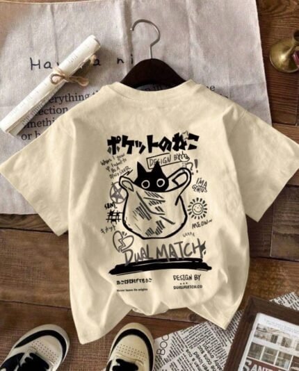 Casual Round Neck Short Sleeve Cartoon Print T-Shirt