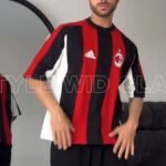 Elevate Your Game – Premium Knit Cotton T shirt with Boldness ( AC Milan) (Logo printed)