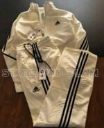 Premium Tweed Cotton Adidas Combo - Cream White