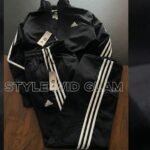 Premium Tweed Cotton Adidas Combo - Black