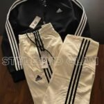 Premium Tweed Cotton Adidas Combo - Black and Cream White
