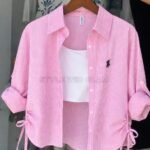 Premium Ladies Shirt with inner (Logo Printed) - Pink