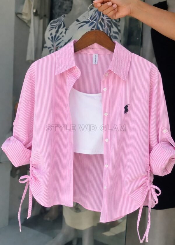 Premium Ladies Shirt with inner (Logo Printed) - Light Pink Color