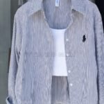 Premium Ladies Shirt with inner (Logo Printed) - Dark blue