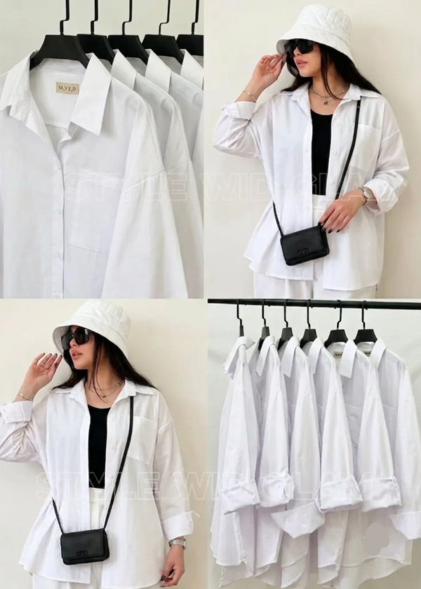Premium Solid Shirt with inner ( white )
