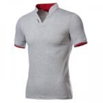 Fashion Leisure V-neck Solid Color T-shirts Men’s Outdoor Casual Short Sleeve Tops Tees