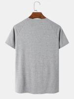 Men Solid Color High Elasticity Crew Neck Casual Short Sleeve Soft T-Shirts - Image 2