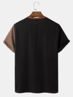 Men's Color Block Patchwork Crew Neck T-Shirts - Image 2
