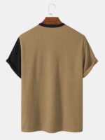 Men's Letter Ethnic Asymmetric Print Short Sleeve O Neck T-Shirts - Image 6
