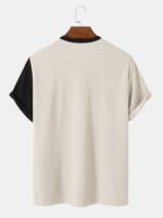 Men's Letter Ethnic Asymmetric Print Short Sleeve O Neck T-Shirts - Image 8