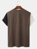 Men's Embroidery Tricolor Vines Knitted Texture Short Sleeve T-Shirts - Image 2