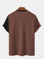 Men's Letter Ethnic Asymmetric Print Short Sleeve O Neck T-Shirts - Image 4