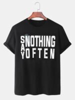 Cotton Slogan Print Round Neck Loose Short Sleeve T-Shirts