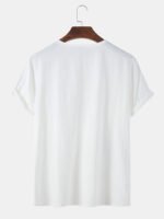 Men's Designer Sewing Letter Label Crew Neck Short Sleeve Casual T-Shirts - Image 2