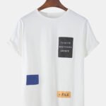 Men's Designer Sewing Letter Label Crew Neck Short Sleeve Casual T-Shirts