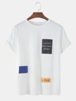 Men's Designer Sewing Letter Label Crew Neck Short Sleeve Casual T-Shirts