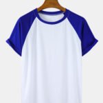 Solid Color Raglan Sleeves Casual Short Sleeve T-Shirts