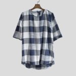 Men's Plaid Design Classic Breathable Loose Comfy Short Sleeve Casual T-Shirts