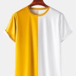 Men's Colorblock Breathable & Thin Casual Round Neck T-Shirts