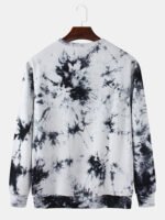 Men's 100% Cotton Ink Tie-Dye Print Crew Neck Loose Fit Sweatshirt - Image 2