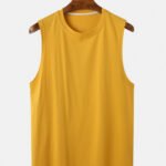 Men's Cotton Breathable Solid Color Round Neck Casual Tank Tops