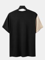 Men's Color Block Patchwork Crew Neck Short Sleeve T-Shirts - Image 2
