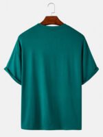 Cotton Letter Print Round Neck Short Sleeve Breathable T-Shirts - Image 2