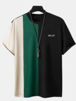 Men's Color Block Patchwork Crew Neck Short Sleeve T-Shirts