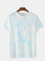 Men's Tie Dye Printed Short Sleeve Crew Neck Designer T-Shirts