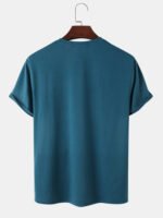 Men's Letter Print Colorblock Stitching Short Sleeve Preppy T-Shirts - Image 2