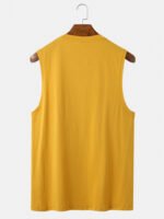 Men's Cotton Breathable Solid Color Round Neck Casual Tank Tops - Image 2