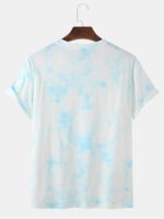 Men's Tie Dye Printed Short Sleeve Crew Neck Designer T-Shirts - Image 2