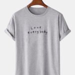 Script Print 100% Cotton Simple Short Sleeve T-Shirts