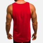 Men Number Printed Sleeveless Crew Neck Tank Tops - Image 2