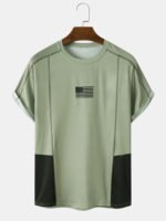 Men National Flag Stitching Short Sleeve Leisure All Matched T-Shirts
