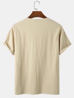 Men's Cartoon Cat Solid Color Loose Light Casual Round Neck T-Shirts - Image 2