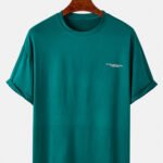 Cotton Letter Print Round Neck Short Sleeve Breathable T-Shirts
