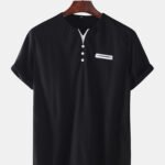 Men's Designer V-Neck Breathable Short Sleeve Casual T-Shirts