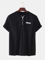 Men's Designer V-Neck Breathable Short Sleeve Casual T-Shirts