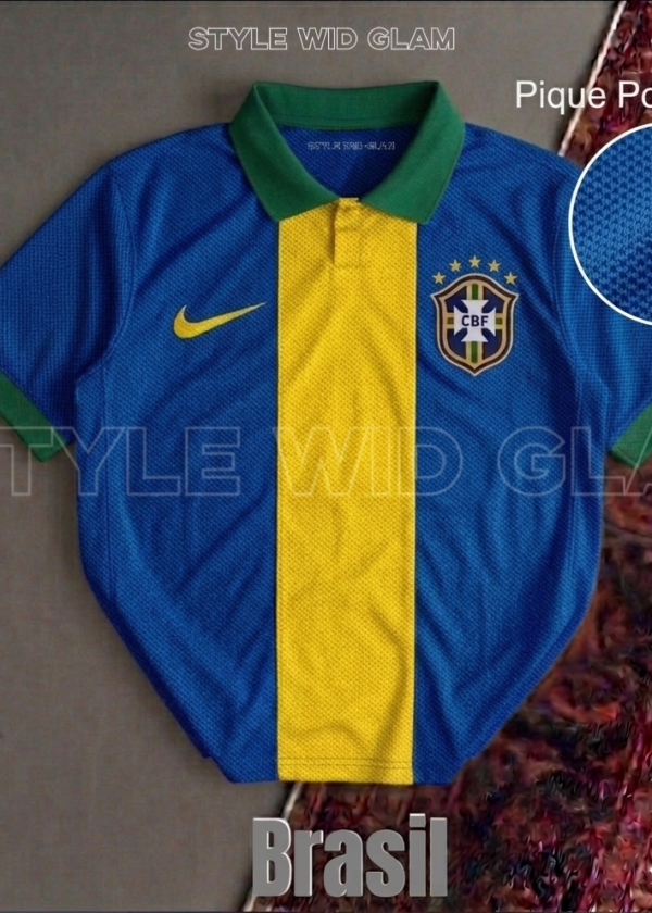 Brazil Short Sleeves Polo Football Shirt - Regular Fit (Logo printed)