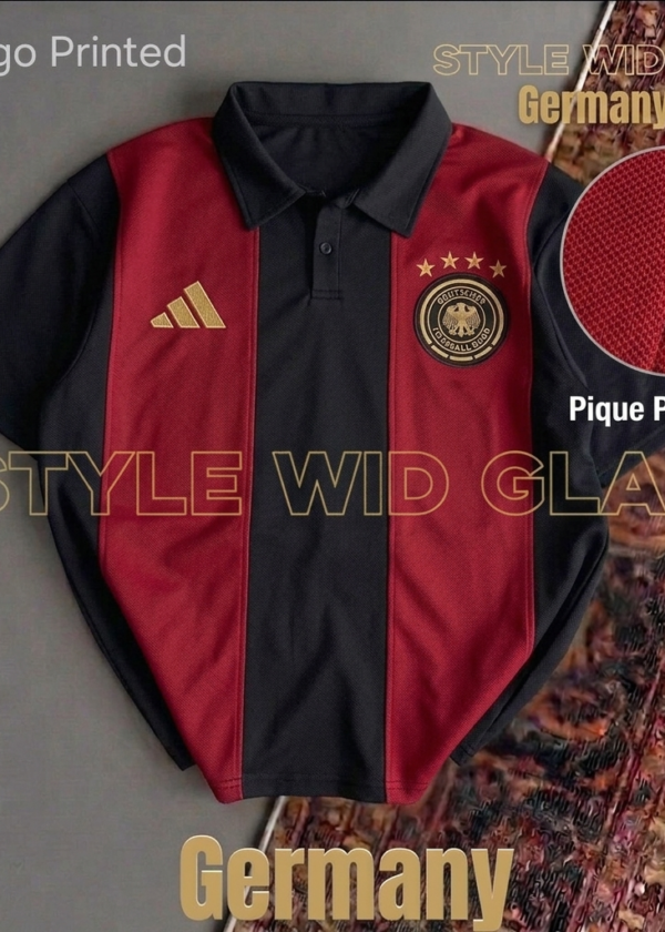 Germany Short Sleeves Polo Football Shirt - Regular Fit (Logo printed)